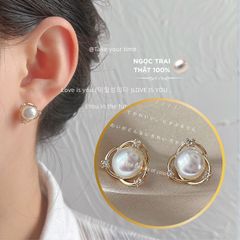Khuyên Tai Ngọc Trai Nước Ngọt Tự Nhiên MADAME HIEN PEARLS Thời trang MADAME HIEN PEARLS Cho Nữ BTN064