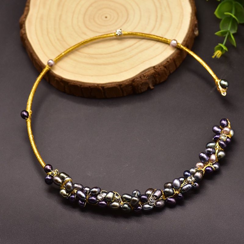 Vòng cổ Ngọc Trai baroque Tự Nhiên Phong cách Runway Phong Kiến Phương Đông Sang Trọng CB001