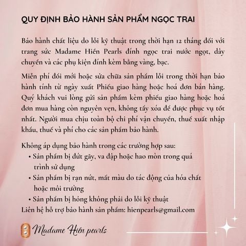 Vòng Tay Gọng 6 hạt Ngọc Trai MADAME HIEN PEARL Dễ Thương MADAME HIEN PEARLS Cho Nữ VTT006M