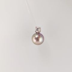 Mặt Dây Chuyền Ngọc Trai 13-14mm AAAA Tròn Hoàn Hảo Khung Bạc s925 Mạ Vàng Ý (AU750) BMVMT004