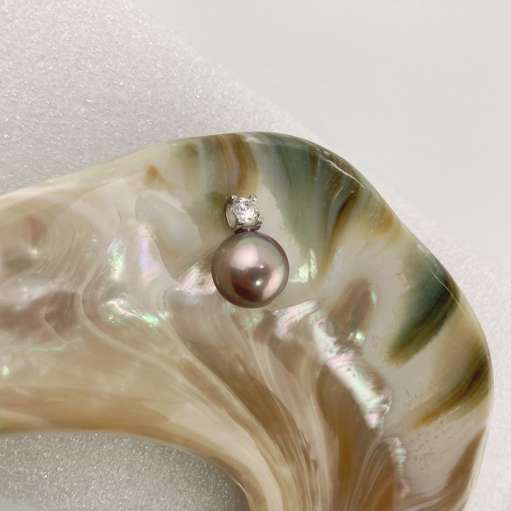 Mặt Dây Chuyền Ngọc Trai 13-14mm AAAA Tròn Hoàn Hảo Khung Bạc s925 Mạ Vàng Ý (AU750) BMVMT004