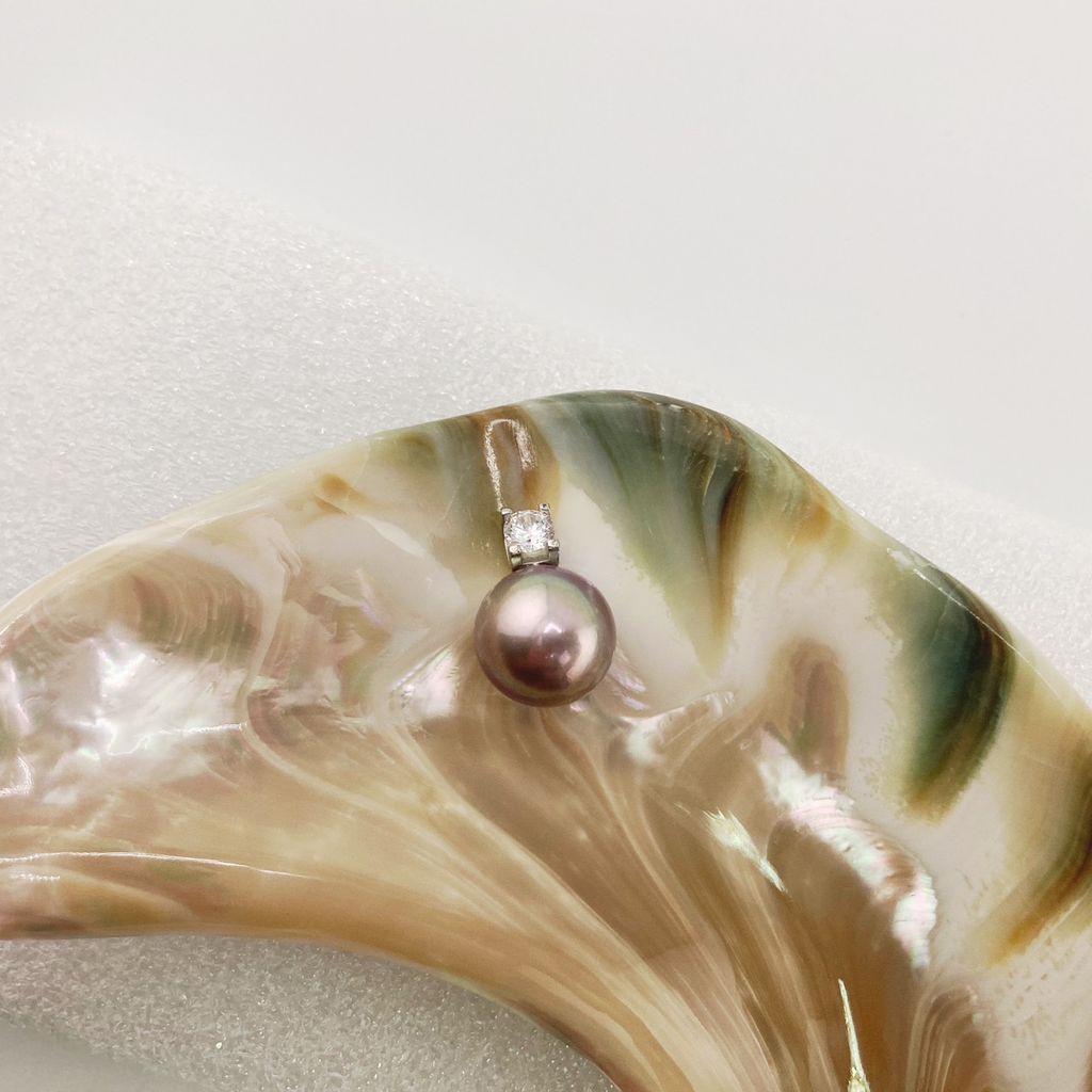 Mặt Dây Chuyền Ngọc Trai 13-14mm AAAA Tròn Hoàn Hảo Khung Bạc s925 Mạ Vàng Ý (AU750) BMVMT004