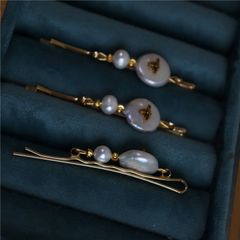 Kẹp Tóc Ngọc Trai Baroque Tự Nhiên Đồng Xu Đính Kim Chuồn Chuồn Cổ Điển Sang Trọng MADAME HIEN PEARLS Cho Nữ PKT017