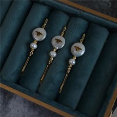 Kẹp Tóc Ngọc Trai Baroque Tự Nhiên Đồng Xu Đính Kim Chuồn Chuồn Cổ Điển Sang Trọng MADAME HIEN PEARLS Cho Nữ PKT017