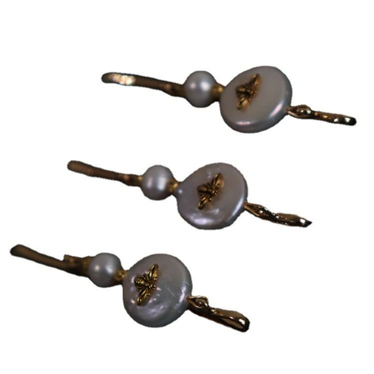 Kẹp Tóc Ngọc Trai Baroque Tự Nhiên Đồng Xu Đính Kim Chuồn Chuồn Cổ Điển Sang Trọng MADAME HIEN PEARLS Cho Nữ PKT017