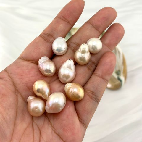 Hạt Ngọc Trai Dị Baroque Mix Tự Nhiên 13-16mm Độ Bóng Cao AAA VIP MADAME HIEN PEARLS HB001