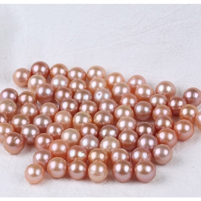 Hạt Ngọc Trai tròn Edison Màu Hồng 11-12mm Làm Phụ Kiện Trang Sức MADAME HIEN PEARLS HT016