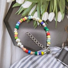 Vòng Tay Ngọc Trai Tự Nhiên Phối Cườm Đa Sắc Màu MADAME HIEN PEARLS Cho Con Gái Yêu VTG022