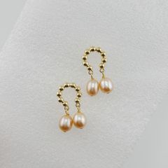 Bông Tai Ngọc Trai Tự Nhiên Tua Rua 2 Hạt Kiểu Nam Châm Đính Tua Rua Giọt Nước MADAME HIEN PEARLS BTG092
