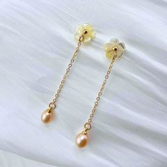 Bông Tai Ngọc Trai Tự Nhiên Tua Rua Hạt Ngọc Trai Giọt Nước Mặt Vỏ Trai Hình Hoa 5 Cánh Dễ Thương MADAME HIEN PEARLS Cho Nữ BTG132