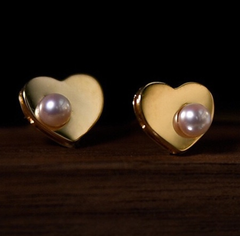 Bông Tai Nhí Hình Trái Tim Đính Ngọc Trai Tự Nhiên MADAME HIEN PEARLS Đáng Yêu Cho Nữ BTN032