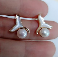 Bông Tai Ngọc Trai Tự Nhiên Đuôi Cá Dễ Thương MADAME HIEN PEARLS  Cho Nữ BTN054