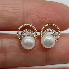 Bông Tai Ngọc Trai Tự Nhiên kiểu MADAME HIEN PEARLS Cho Nữ BTN023