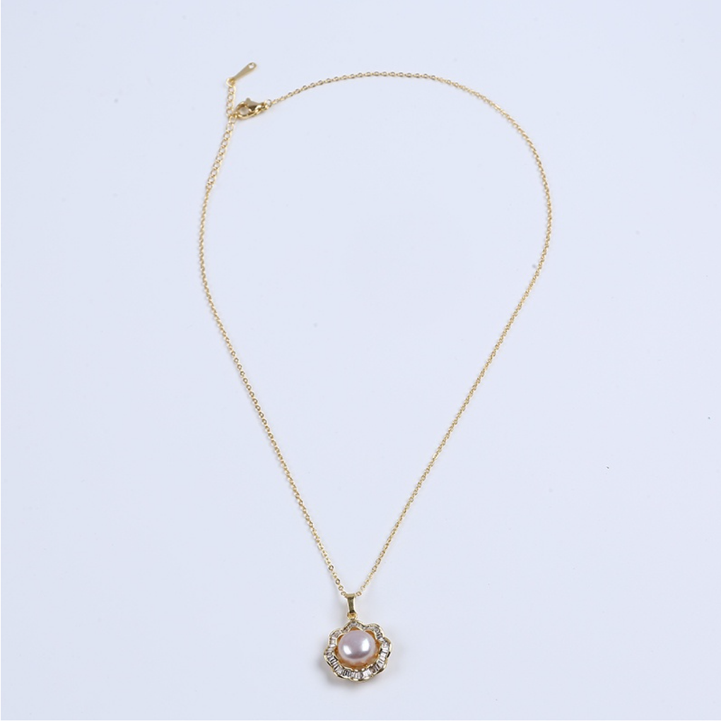 Mặt dây chuyền ngọc trai nuôi tự nhiên mạ vàng 18k MN019