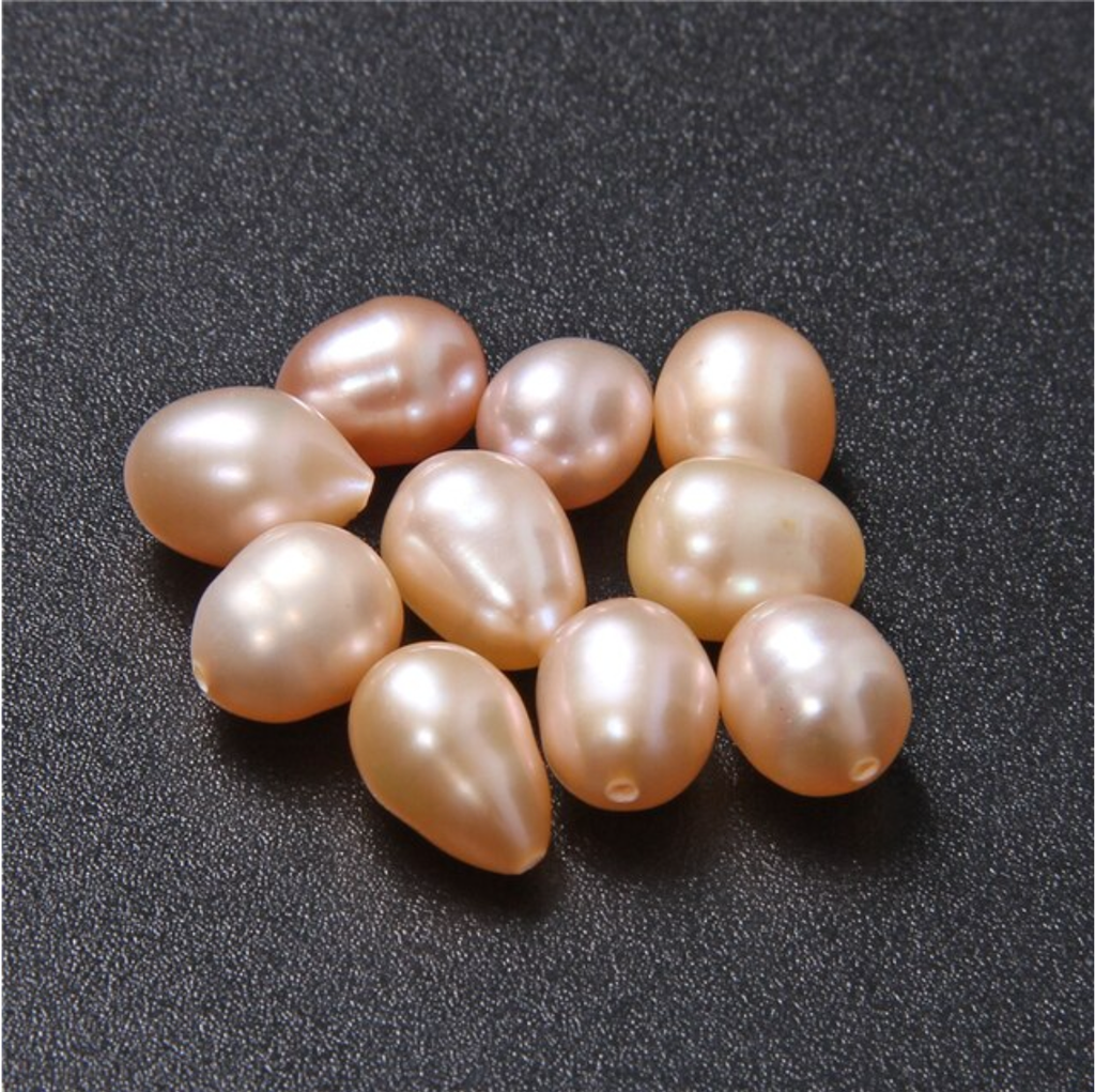 Hạt Trai Tự Nhiên Hình Bầu Dục Xuyên Tâm Hạt Dùng Làm Phụ Kiện Trang Sức HG001