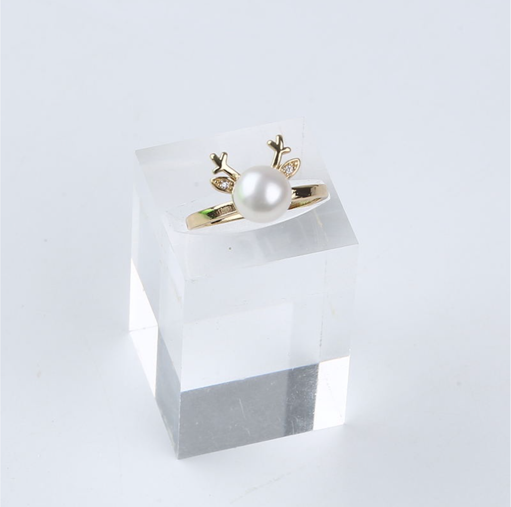 Nhẫn Đính Ngọc Trai Tự Nhiên Freesize Thời Trang Cá Tính Dáng Hưu Rừng MADAME HIEN PEARLS Cho Nữ NN006