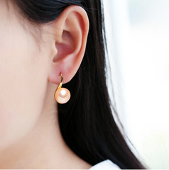 Bông Tai MADAME HIEN PEARL Hạt trai trắng 7-8mm AAA Bạc Ý 925 Dáng gót giày BTN005