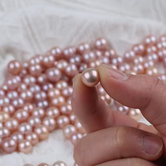 [Kèm Kiểm Định] Hạt Ngọc Trai Hồng Tím Pastel Tự Nhiên 7-8mm AAA VIP Cao Cấp MADAME HIEN PEARLS HT010