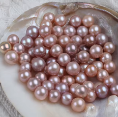 [Kèm Kiểm Định] Hạt Ngọc Trai Hồng Tím Pastel Tự Nhiên 7-8mm AAA VIP Cao Cấp MADAME HIEN PEARLS HT010