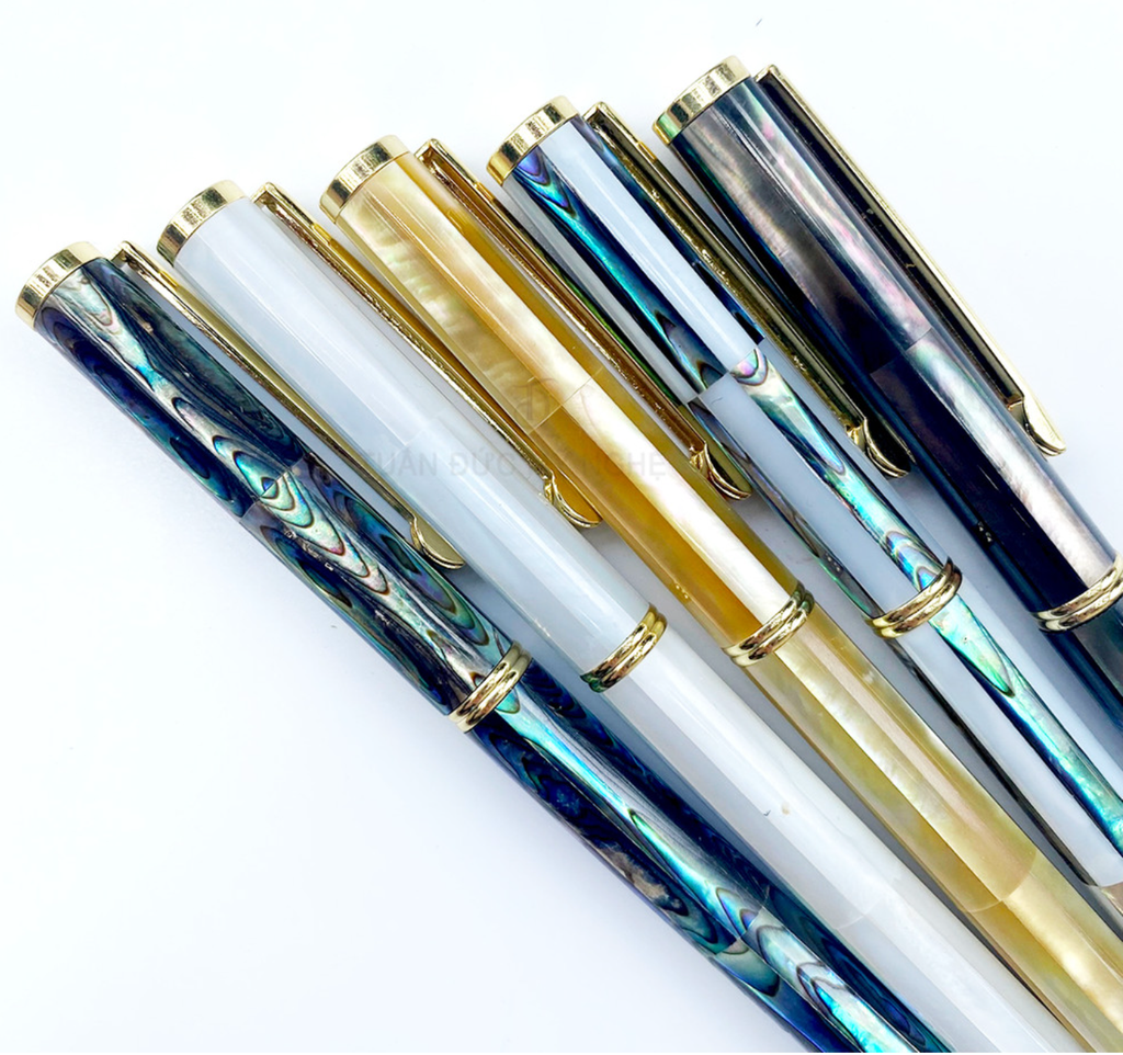Bút Ký Cao Cấp BLUSAIGON Inspired Làm Từ Vỏ Xà Cừ Ngọc Trai Mạ Titanium Gold Cao Cấp BUT001