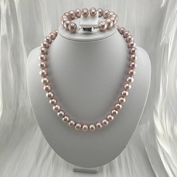 Bộ Set Trang Sức Ngọc Trai Tím Tự Nhiên 11mm Cao Cấp Gồm Vòng cổ + Vòng Tay + Bông tai Ngọc Trai MADAME HIEN PEARLS SCT001T