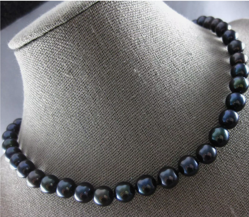 Bộ Set Trang Sức Ngọc Trai Đen Tự Nhiên 8-9mm Gồm Vòng cổ + Vòng Tay + Bông tai Ngọc Trai MADAME HIEN PEARLS SCT006D