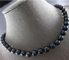 Bộ Set Trang Sức Ngọc Trai Đen Tự Nhiên 8-9mm Gồm Vòng cổ + Vòng Tay + Bông tai Ngọc Trai MADAME HIEN PEARLS SCT006D