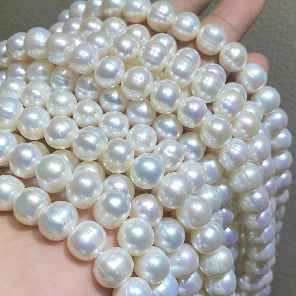 Set Bộ Trang Sức Ngọc Trai Tròn Tự Nhiên 9-10mm Gồm Vòng cổ Choker + Vòng Tay MADAME HIEN PEARLS SCT011