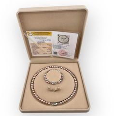 [Kèm Hộp Và Kiểm Định] Set Bộ Trang Sức Quà Tặng Ngọc Trai Tự Nhiên 6-8mm MADAME HIEN PEARLS SCT044