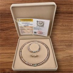 [Kèm Hộp Và Kiểm Định] Set Bộ Trang Sức Quà Tặng Ngọc Trai Tự Nhiên 6-8mm MADAME HIEN PEARLS SCT044