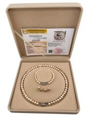 [Kèm Hộp Và Kiểm Định] Set Bộ Trang Sức Quà Tặng Ngọc Trai Tự Nhiên 6-8mm MADAME HIEN PEARLS SCT044