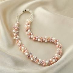 Set Bộ Trang Sức Ngọc Trai Dây Bện Xoắn Xương Ốc Vòng cổ và Vòng Tay MADAME HIEN PEARLS