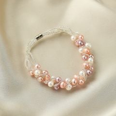 Set Bộ Trang Sức Ngọc Trai Dây Bện Xoắn Xương Ốc Vòng cổ và Vòng Tay MADAME HIEN PEARLS