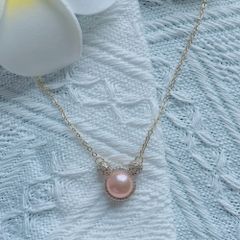 Vòng cổ Bạc Mặt Hình Chuột Mickey Ngọt Ngào Dễ Thương Ngọc Trai Tự Nhiên MADAME HIEN PEARLS MN020T