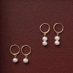Bông Tai Tua Rua 1 Hạt hoặc 2 Hạt Ngọc Trai MADAME HIEN PEARLS Tối Giản Qúy Phái BTT013