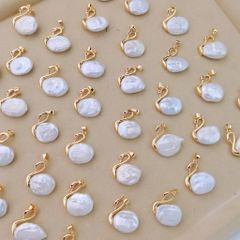 Mặt Dây Chuyền Ngọc Trai Baroque dáng Thiên Nga đáng yêu MB001