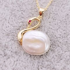 Mặt Dây Chuyền Ngọc Trai Baroque dáng Thiên Nga đáng yêu MB001