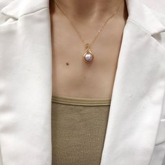 Vòng Cổ Mặt Dây Chuyền Ngọc Trai Nước Ngọt Dáng Thiên Nga MN004