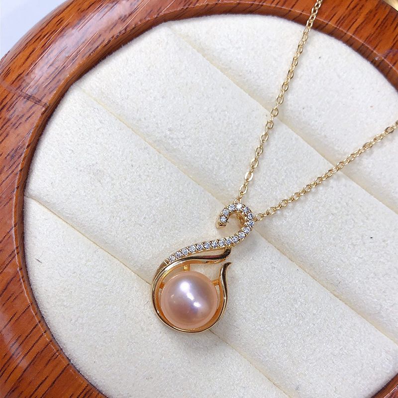 Vòng Cổ Mặt Dây Chuyền Ngọc Trai Nước Ngọt Dáng Thiên Nga MN004