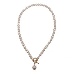 Vòng cổ Ngọc Trai Nước Ngọt Mặt Cham hạt Baroque cá tính CT007