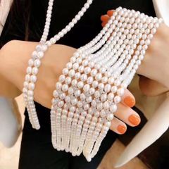 Vòng cổ Ngọc Trai Hạt Xoài Sang Trọng Quý Phái Khoá Kép Đính Đá Quý MADAME HIEN PEARLS Sang Trọng cho nữ CG009
