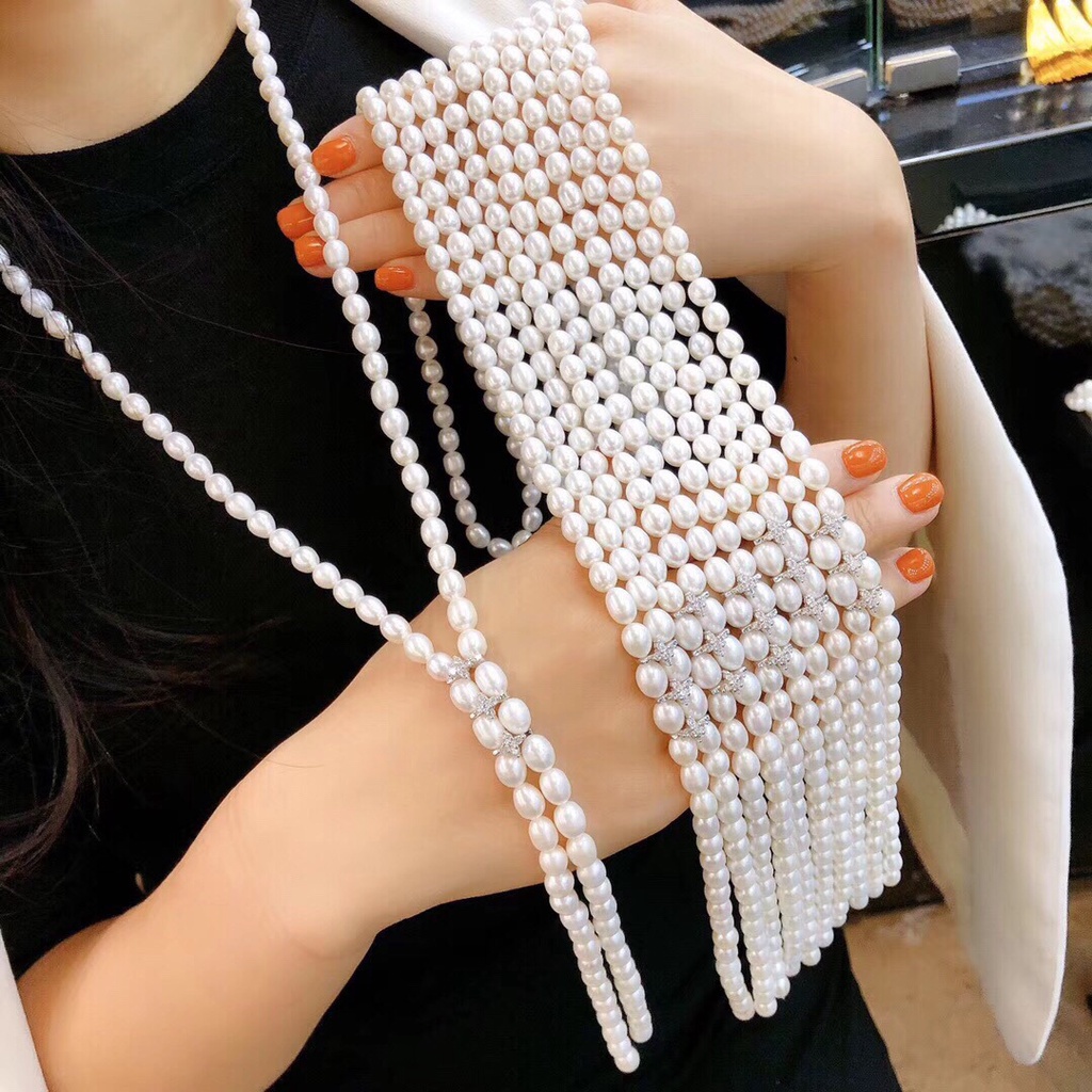 Vòng cổ Ngọc Trai Hạt Xoài Sang Trọng Quý Phái Khoá Kép Đính Đá Quý MADAME HIEN PEARLS Sang Trọng cho nữ CG009