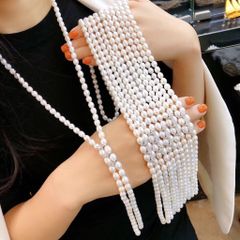 Vòng cổ Ngọc Trai Hạt Xoài Sang Trọng Quý Phái Khoá Kép Đính Đá Quý MADAME HIEN PEARLS Sang Trọng cho nữ CG009