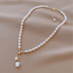 Vòng cổ Ngọc Trai Cham Hoa Linh Lan Lily of the valley CG005