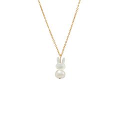 Dây Chuyền Titan Mặt Thỏ Xà Cừ Đính Ngọc Trai dễ thương đáng yêu MN007