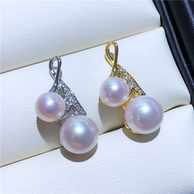 Mặt Dây Chuyền Đính 2 Hạt Ngọc Trai Lớn Nhỏ Sang Trọng MN012
