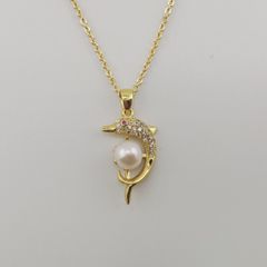 Mặt Dây Chuyền Ngọc Trai Dáng Cá Heo Đáng Yêu Cho Nữ MN008