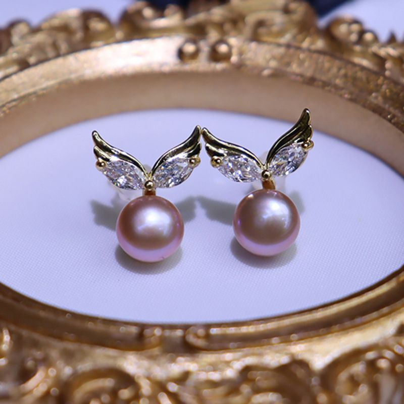 Bông Tai Cánh Thiên Thần MADAME HIEN PEARLS Đính Ngọc Trai Tự Nhiên Thời Trang Cho Nữ
