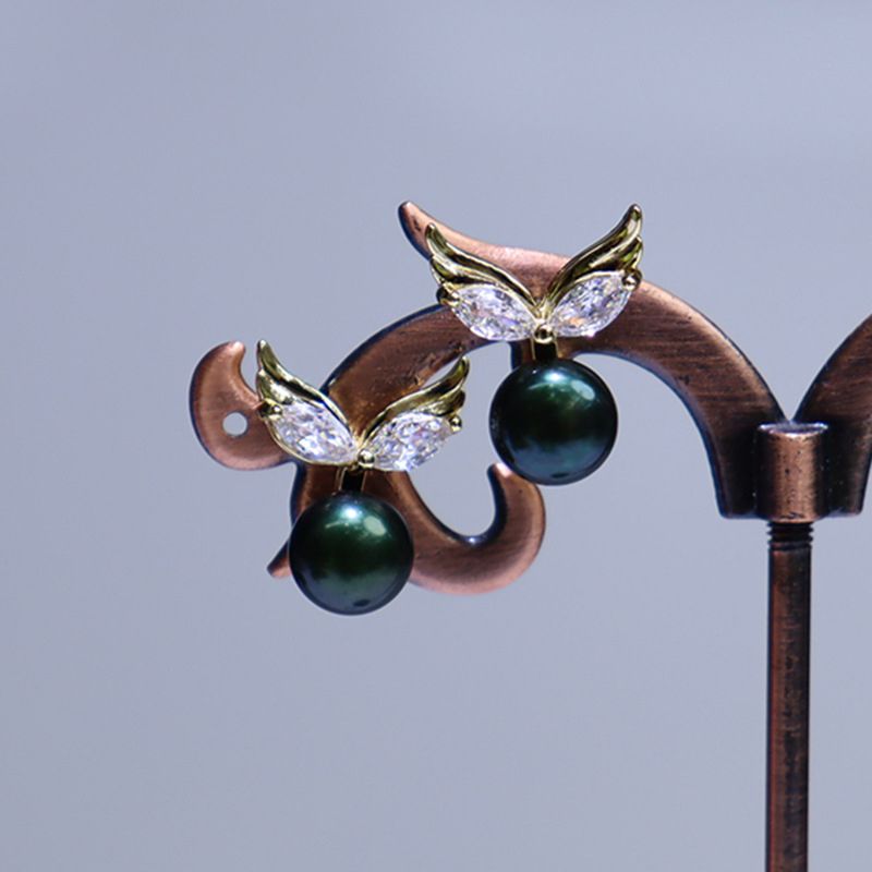 Bông Tai Cánh Thiên Thần MADAME HIEN PEARLS Đính Ngọc Trai Tự Nhiên Thời Trang Cho Nữ