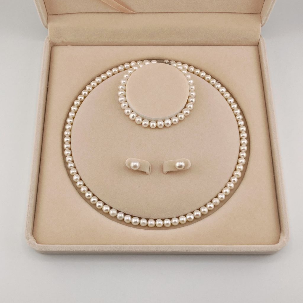 Bộ Set Ngọc Trai Trắng 6-7mm (dây cổ, vòng tay, bông tai) SPS030TR